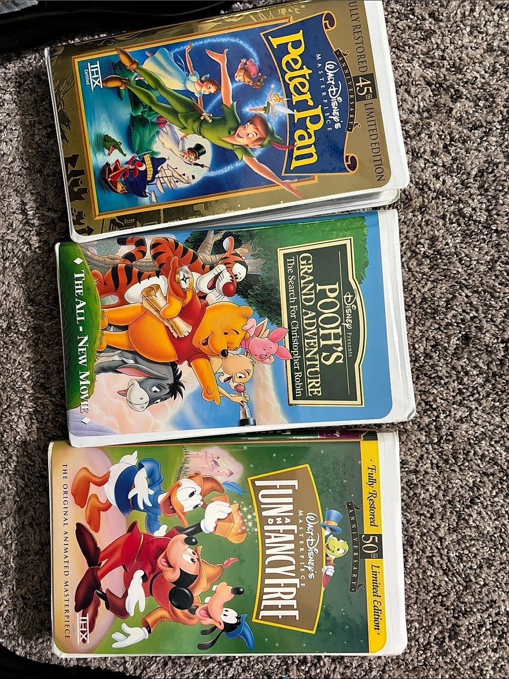 Disney Masterpiece Collection VHS Set 3-Tape VHS Set Blue & Green